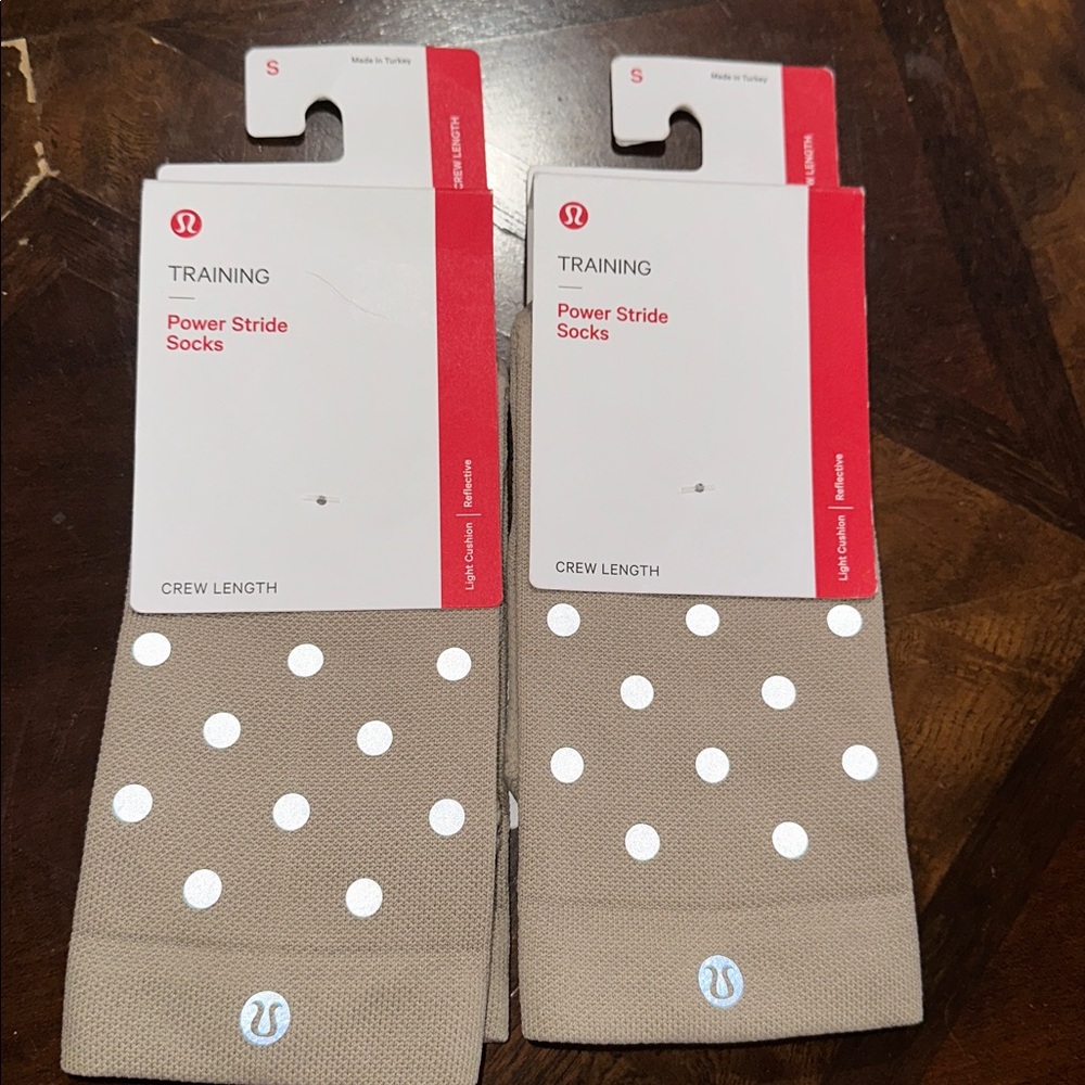 Lululemon Athletica Power Stride Socks - Beige and White